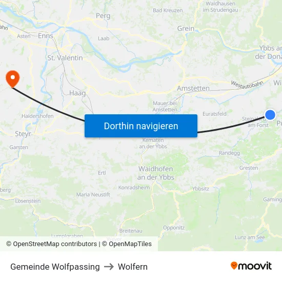 Gemeinde Wolfpassing to Wolfern map