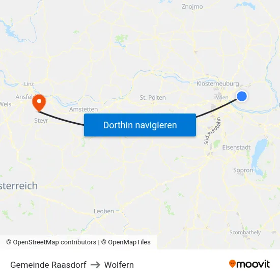 Gemeinde Raasdorf to Wolfern map
