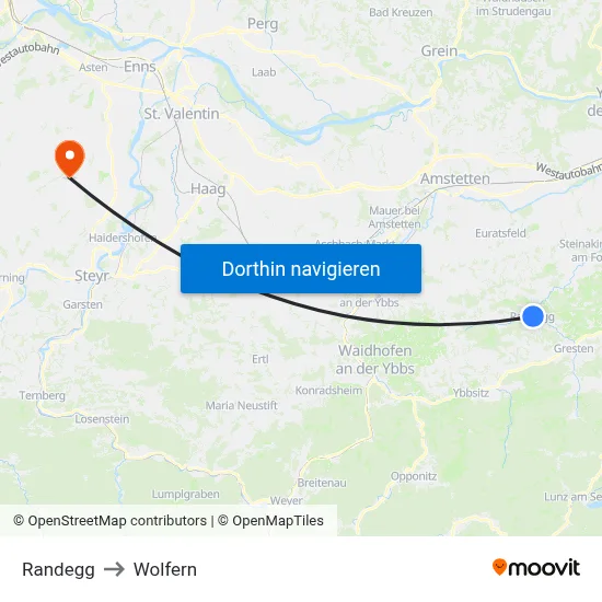 Randegg to Wolfern map