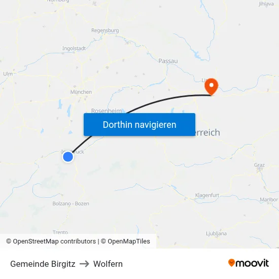 Gemeinde Birgitz to Wolfern map
