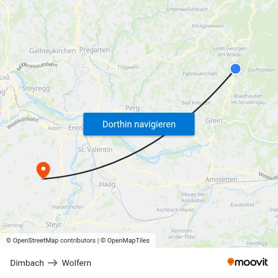 Dimbach to Wolfern map