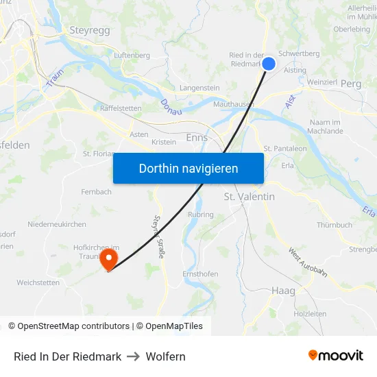 Ried In Der Riedmark to Wolfern map