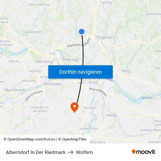 Alberndorf In Der Riedmark to Wolfern map