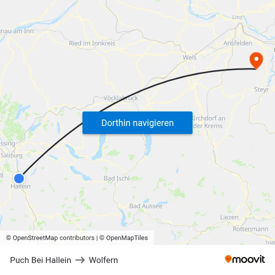 Puch Bei Hallein to Wolfern map