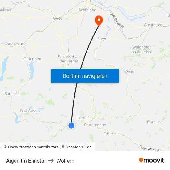 Aigen Im Ennstal to Wolfern map