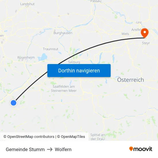 Gemeinde Stumm to Wolfern map