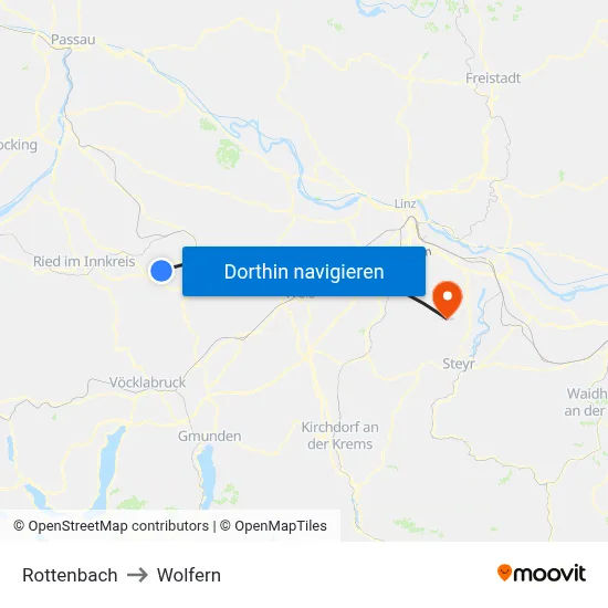 Rottenbach to Wolfern map