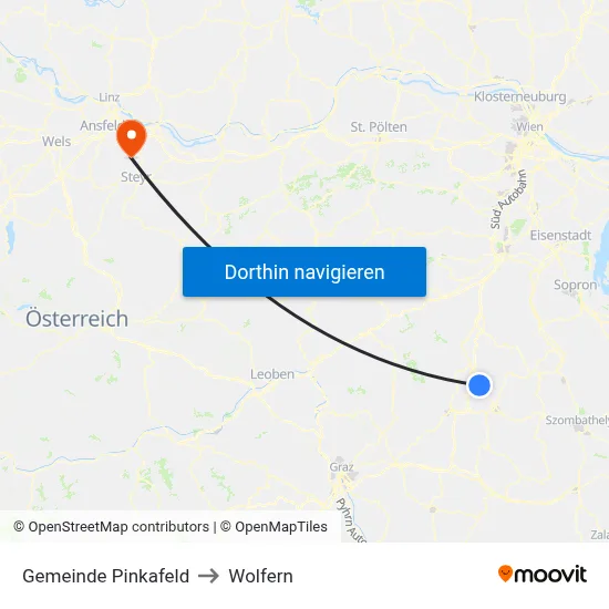 Gemeinde Pinkafeld to Wolfern map