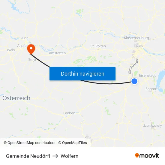 Gemeinde Neudörfl to Wolfern map