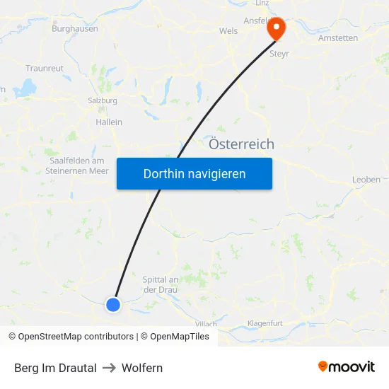 Berg Im Drautal to Wolfern map