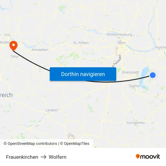 Frauenkirchen to Wolfern map