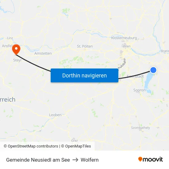 Gemeinde Neusiedl am See to Wolfern map