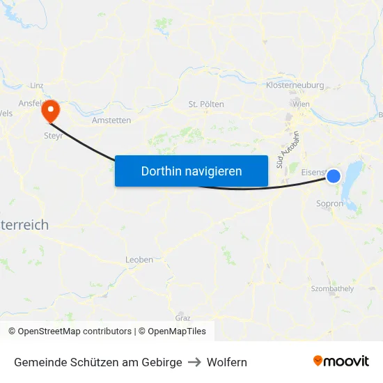 Gemeinde Schützen am Gebirge to Wolfern map