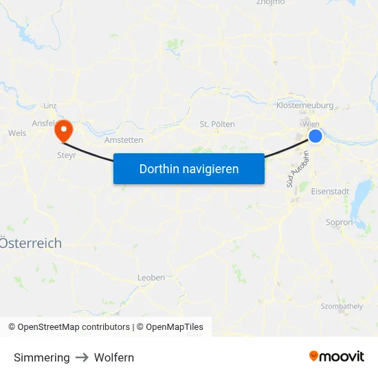 Simmering to Wolfern map