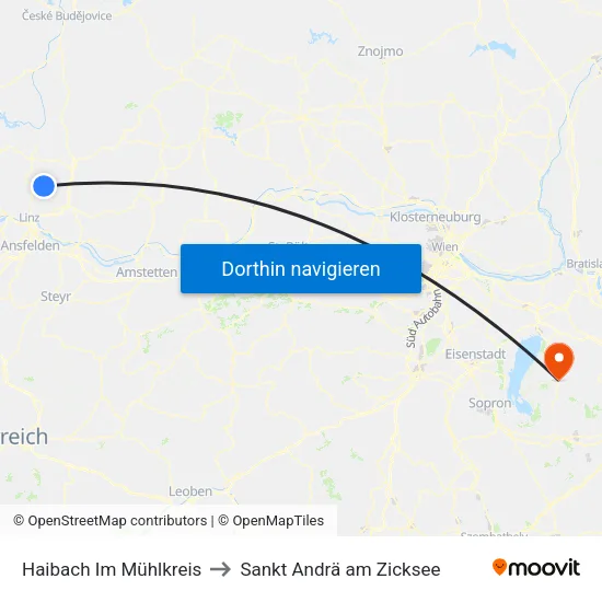 Haibach Im Mühlkreis to Sankt Andrä am Zicksee map