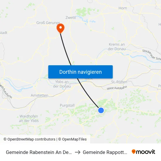 Gemeinde Rabenstein An Der Pielach to Gemeinde Rappottenstein map