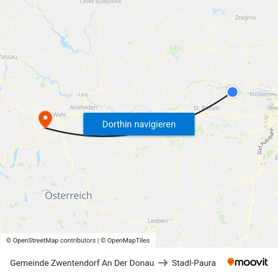 Gemeinde Zwentendorf An Der Donau to Stadl-Paura map
