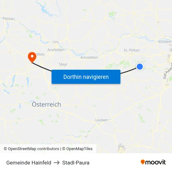 Gemeinde Hainfeld to Stadl-Paura map