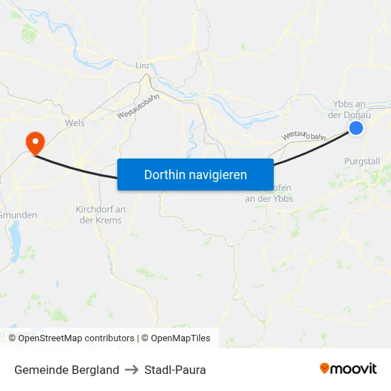 Gemeinde Bergland to Stadl-Paura map