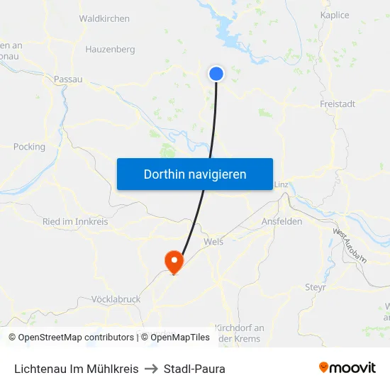 Lichtenau Im Mühlkreis to Stadl-Paura map