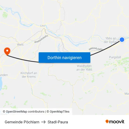 Gemeinde Pöchlarn to Stadl-Paura map