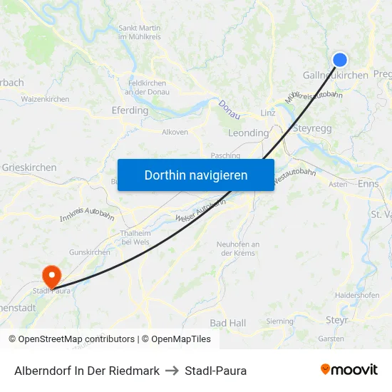 Alberndorf In Der Riedmark to Stadl-Paura map