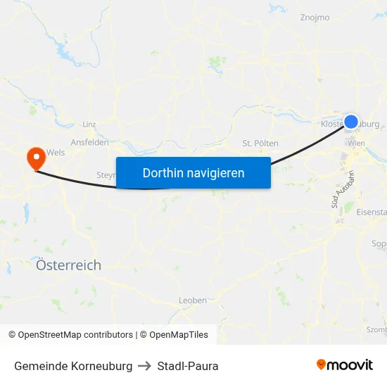 Gemeinde Korneuburg to Stadl-Paura map