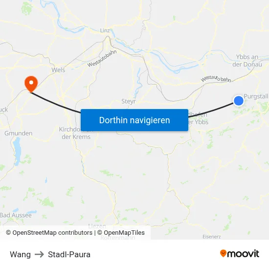 Wang to Stadl-Paura map