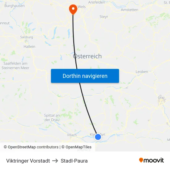 Viktringer Vorstadt to Stadl-Paura map