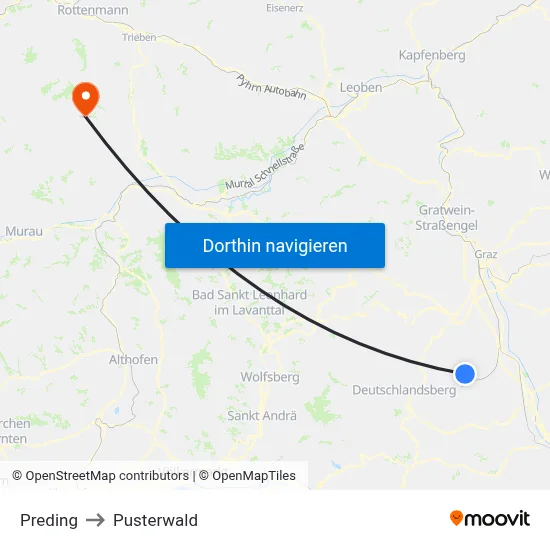 Preding to Pusterwald map