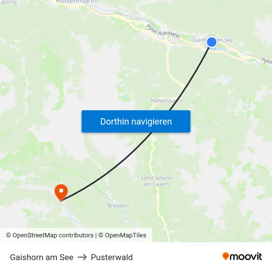 Gaishorn am See to Pusterwald map