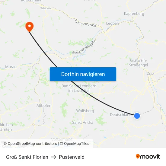 Groß Sankt Florian to Pusterwald map