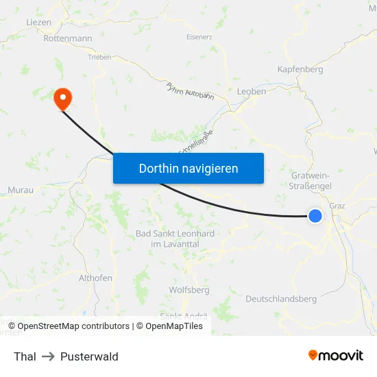 Thal to Pusterwald map