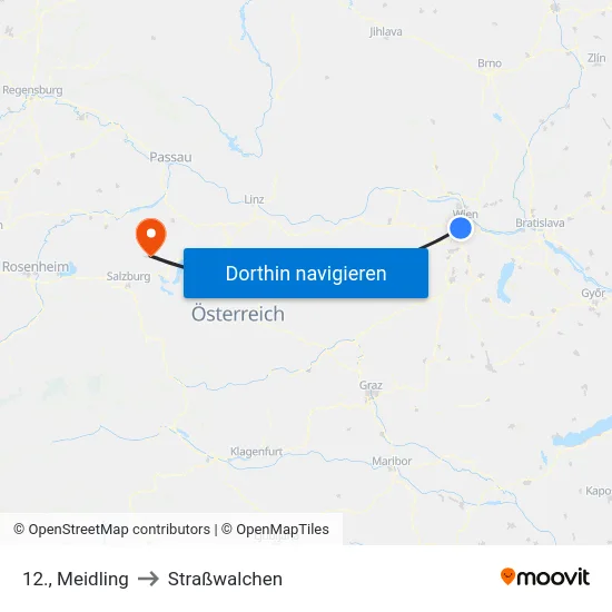 12., Meidling to Straßwalchen map
