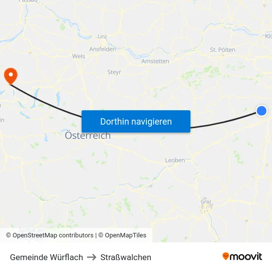 Gemeinde Würflach to Straßwalchen map