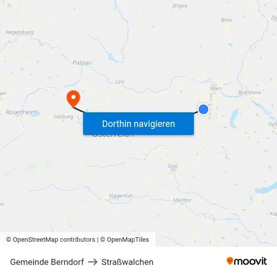 Gemeinde Berndorf to Straßwalchen map