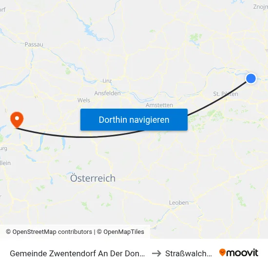 Gemeinde Zwentendorf An Der Donau to Straßwalchen map