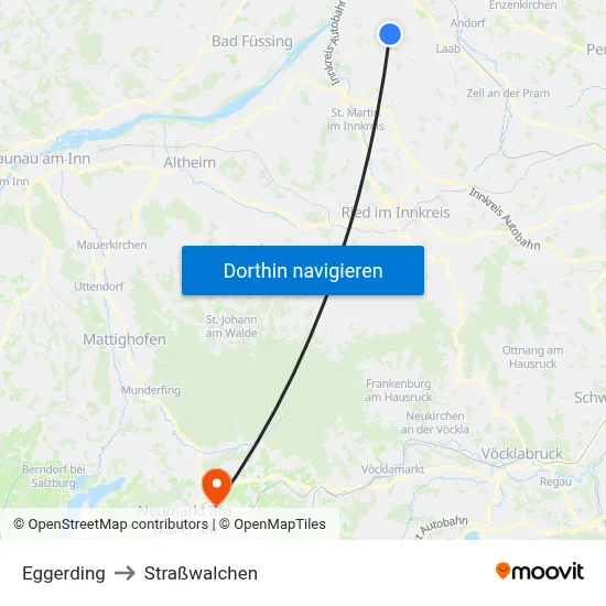 Eggerding to Straßwalchen map