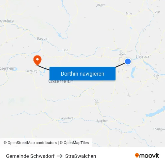 Gemeinde Schwadorf to Straßwalchen map