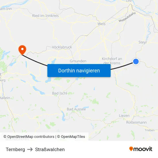 Ternberg to Straßwalchen map