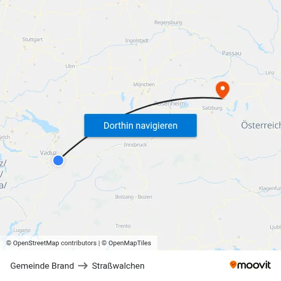 Gemeinde Brand to Straßwalchen map