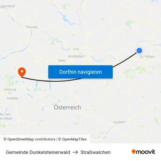 Gemeinde Dunkelsteinerwald to Straßwalchen map