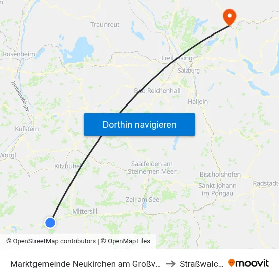 Marktgemeinde Neukirchen am Großvenediger to Straßwalchen map