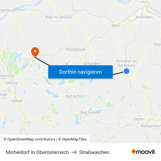 Micheldorf In Oberösterreich to Straßwalchen map