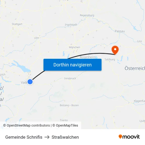 Gemeinde Schnifis to Straßwalchen map