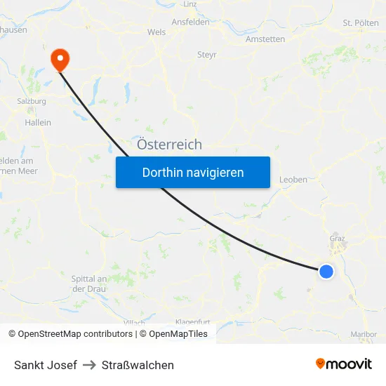 Sankt Josef to Straßwalchen map