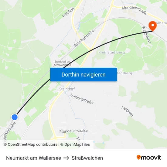 Neumarkt am Wallersee to Straßwalchen map