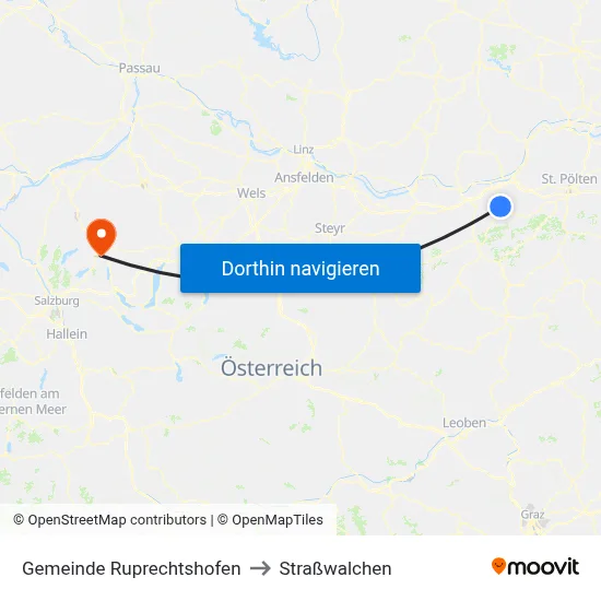 Gemeinde Ruprechtshofen to Straßwalchen map