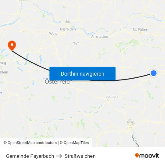 Gemeinde Payerbach to Straßwalchen map