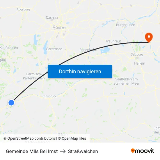 Gemeinde Mils Bei Imst to Straßwalchen map